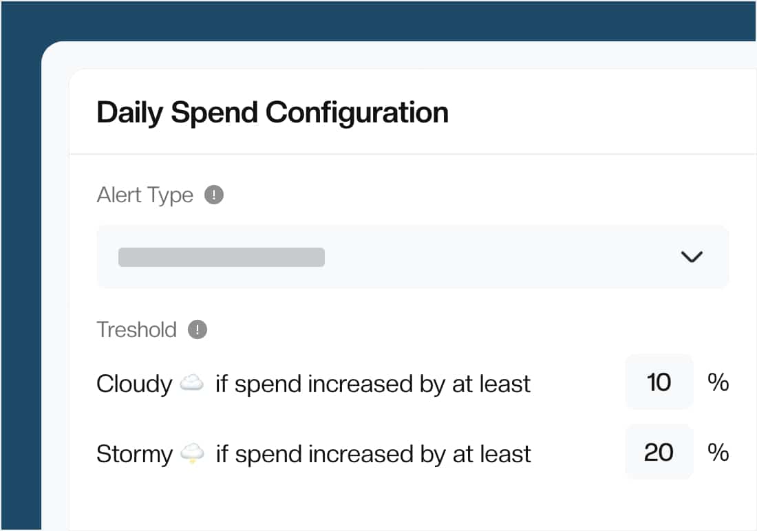 Daily spend custom alert