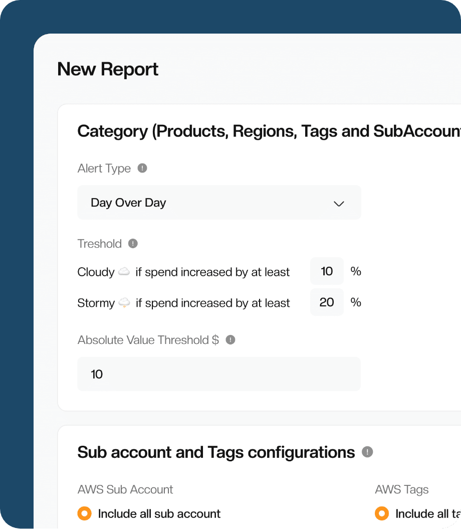 Custom reports tool for AWS