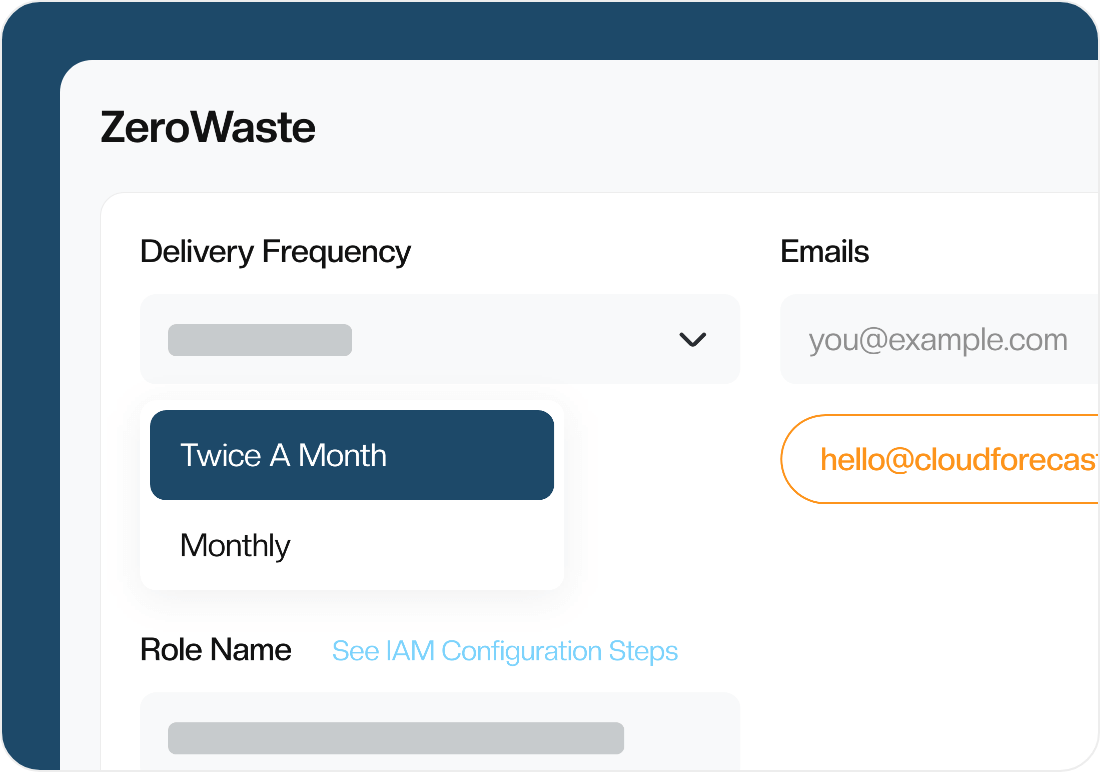 ZeroWaste report via email for teams