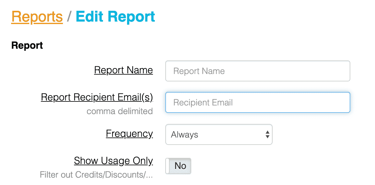 Reduce the noise of our cost reports with Show Usage Only reports